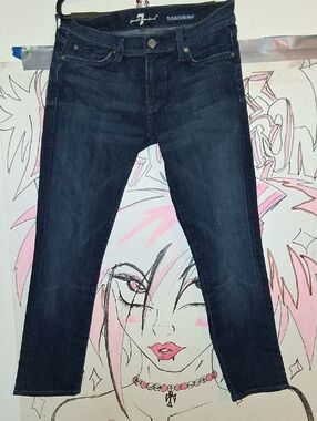 7 For All Mankind Dark Indigo Skinny Jeans - Women's